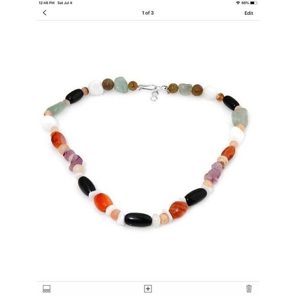 Gorgeous New Genuine Multi-Bead Gemstone Necklace - Picture 1 of 3